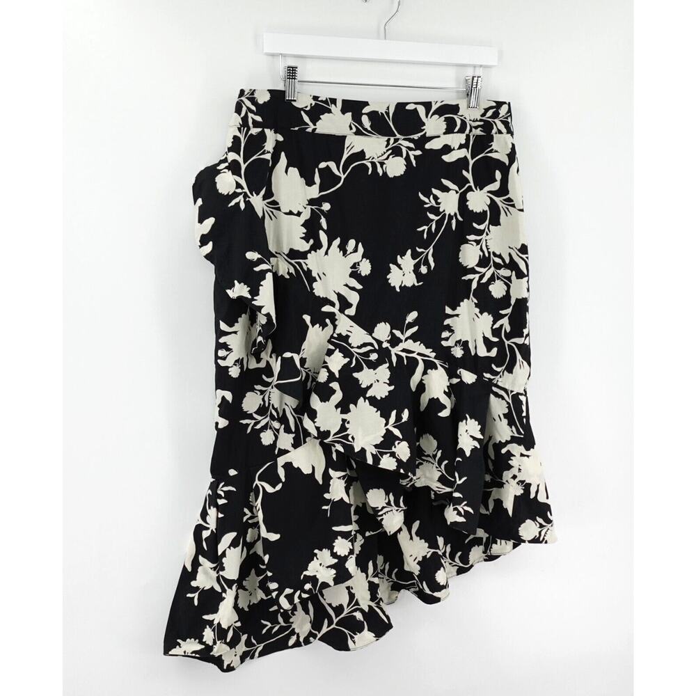 Johanna Ortiz x H&M Floral Skirt 14 Black Flounced Frill Flamenco Lola Rumba - Picture 5 of 15